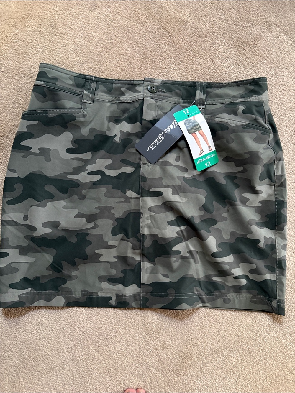 Eddie Bauer Women's Green Camo Mini Skort